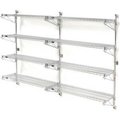 Global Equipment Nexel    Chrome Wall Mount Wire Shelving 72"W x 14"D x 63"H 4 - Shelf Add-On 798211